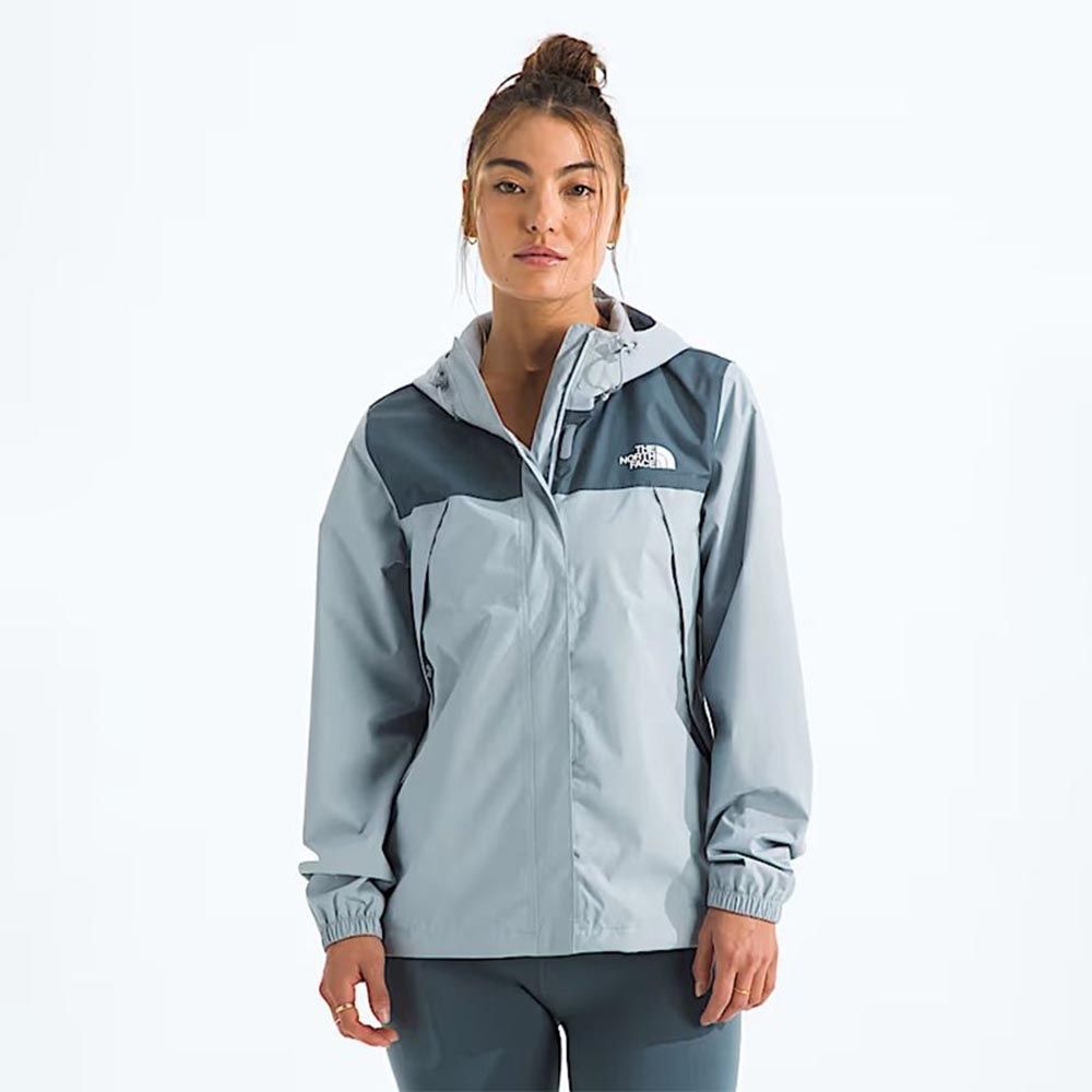 The North Face 北臉 外套 女 運動連帽外套 防潑水 W ANTORA RAIN JACKET 藍灰 NF0A8DFAGKP