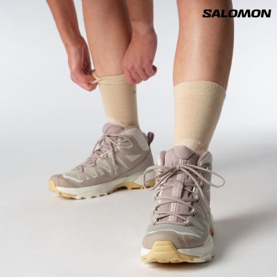 【Salomon索羅門】X ULTRA 360 EDGE MID GORE-TEX 女款 防水 中筒登山鞋 雨天灰/燕麥/孔雀石綠