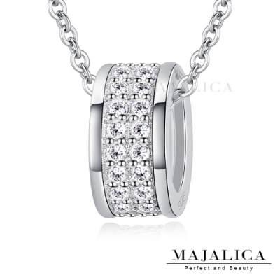 Majalica．925純銀項鍊．鎖骨鍊．滾動幸福-白鋯