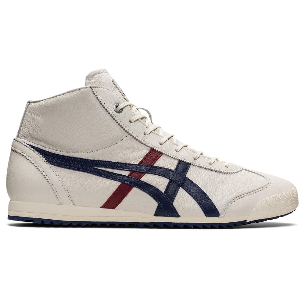 虎 Onitsuka Tiger】鬼塚虎官方旗艦店無鞋帶款黃白配色條紋後跟