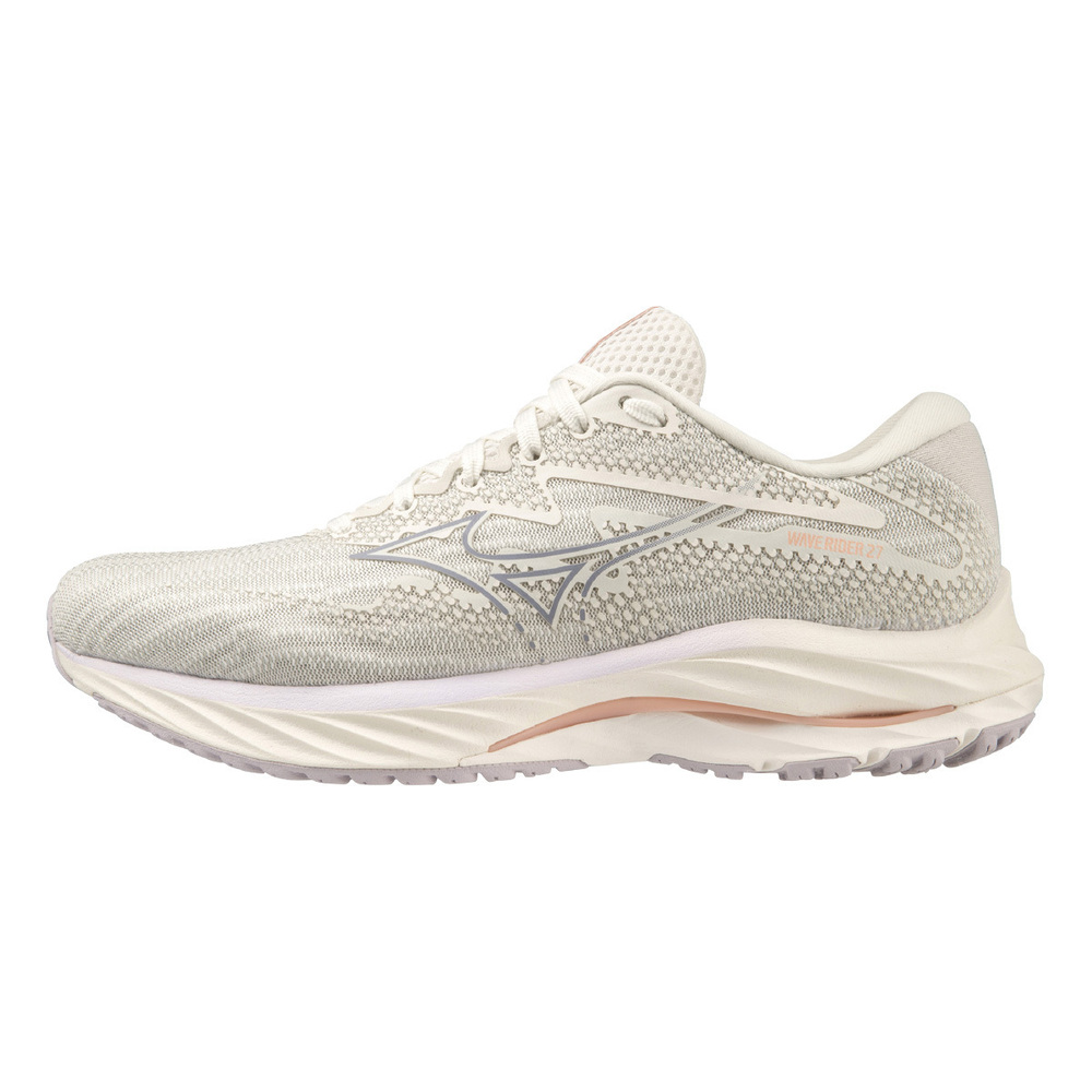 しろ Mizuno Wave Rider 27 SW [J1GD230628] 女慢跑鞋運動路跑超寬楦