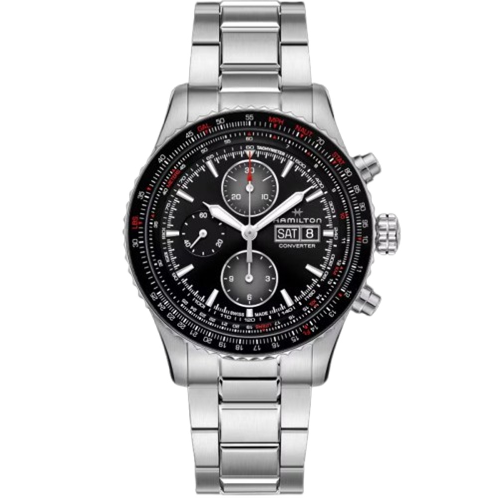 Hamilton 漢米爾頓 Khaki 航空飛行機械計時機械錶(H76726130)44mm