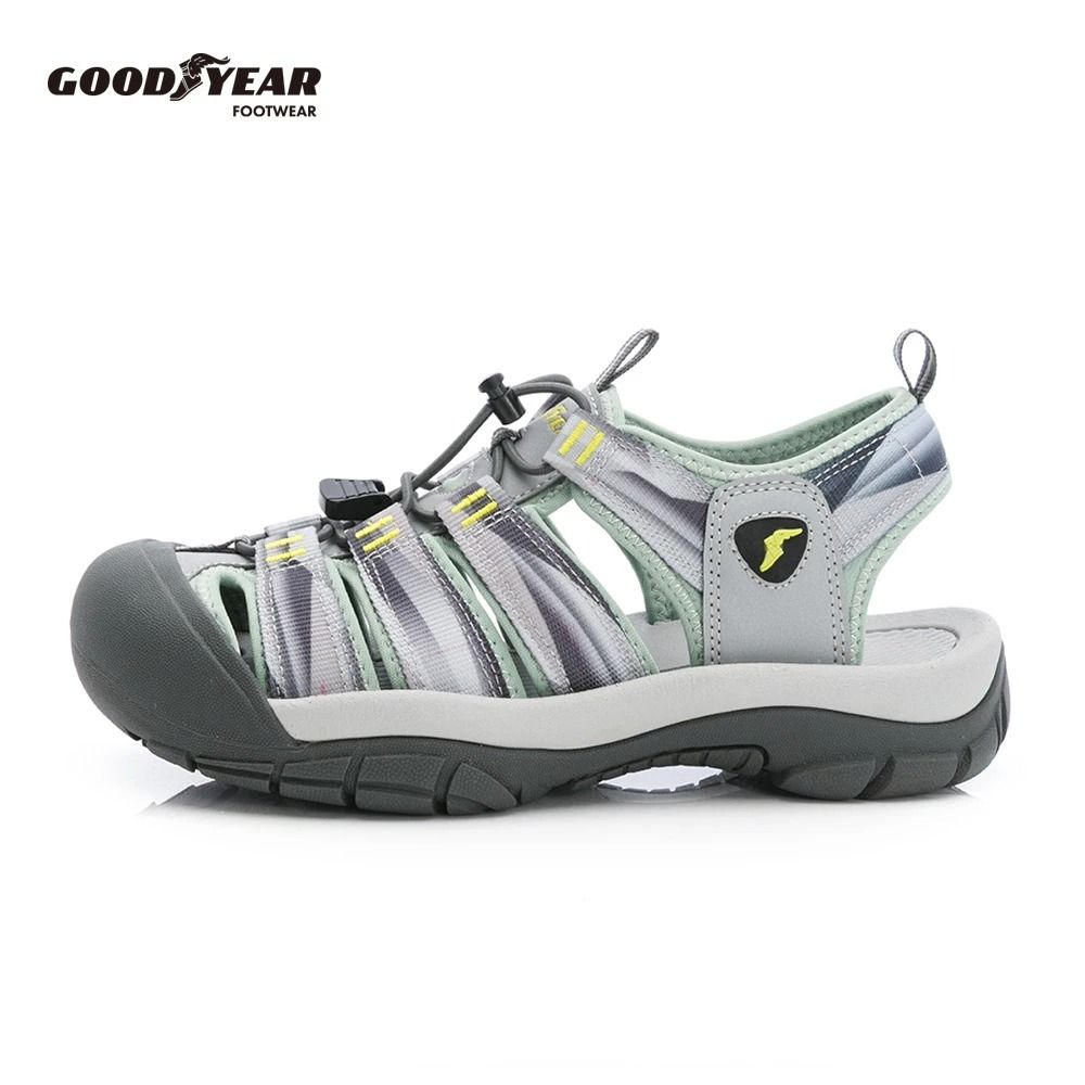 【GOODYEAR 固特異】希洛-束扣運動護趾涼鞋/女鞋 防踢撞 灰(GAWS62628) (灰色)