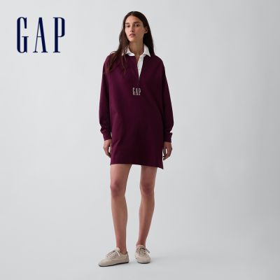 【GAP】Gap Logo休閒迷你洋裝-深酒紅(910946)