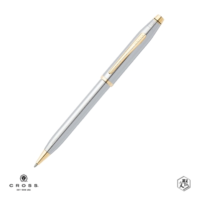 【CROSS】 century II 亮鉻金夾原子筆 免費刻字 (原廠正貨)