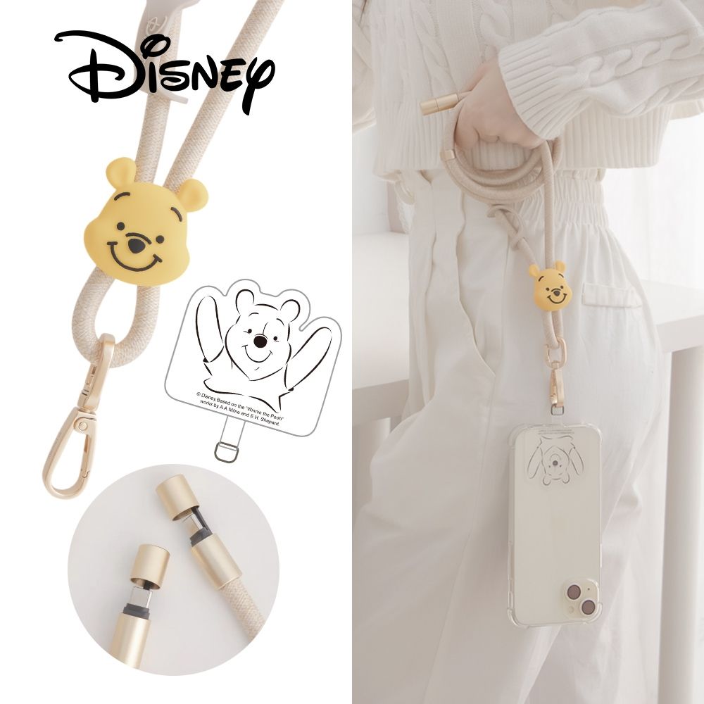 Disney 迪士尼 65W 二合一急速充電手機掛繩組 (附造型夾片)-Type C