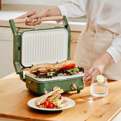 MATURE美萃 雙11強檔 夾心陶瓷爐-深茉綠 CY-1624 + 贈 Umei又美 二合一可拆卸手柄油炸鍋保鮮盒（2.3L）