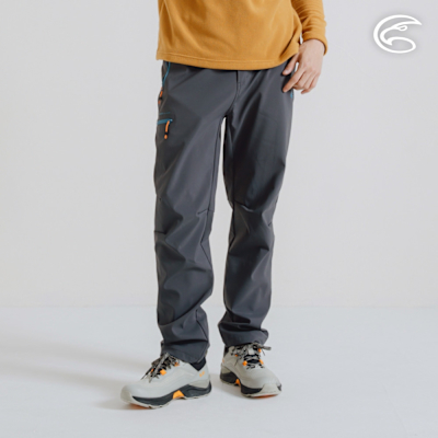 ADISI 男Softshell撥水防風輕量保暖長褲 AP2421031 石墨灰 (M-3XL)｜3L 防風膜 磨毛 防潑水 彈性 快乾 軟殼
