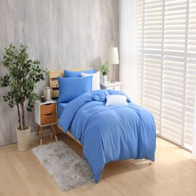 LAMINA涼感針織條紋雙人被套-藍