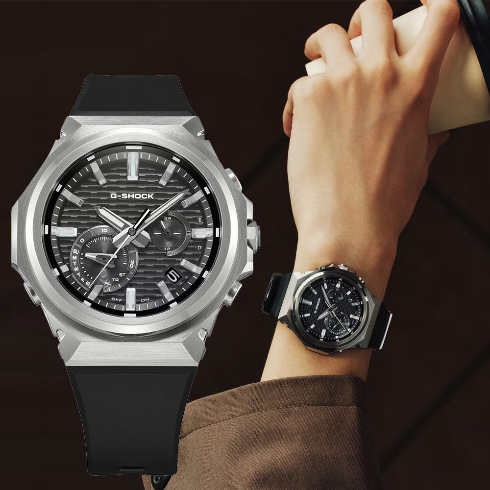 CASIO 卡西歐 G-SHOCK 太陽能x藍牙連線 金屬錶圈 時尚腕錶 錶 手錶 送禮 GST-B1000-1A