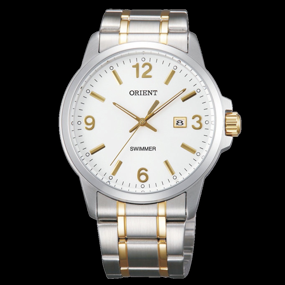 【ORIENT東方錶】  經典老派作風石英腕錶鋼帶-白x41mm  SUNE5002W0