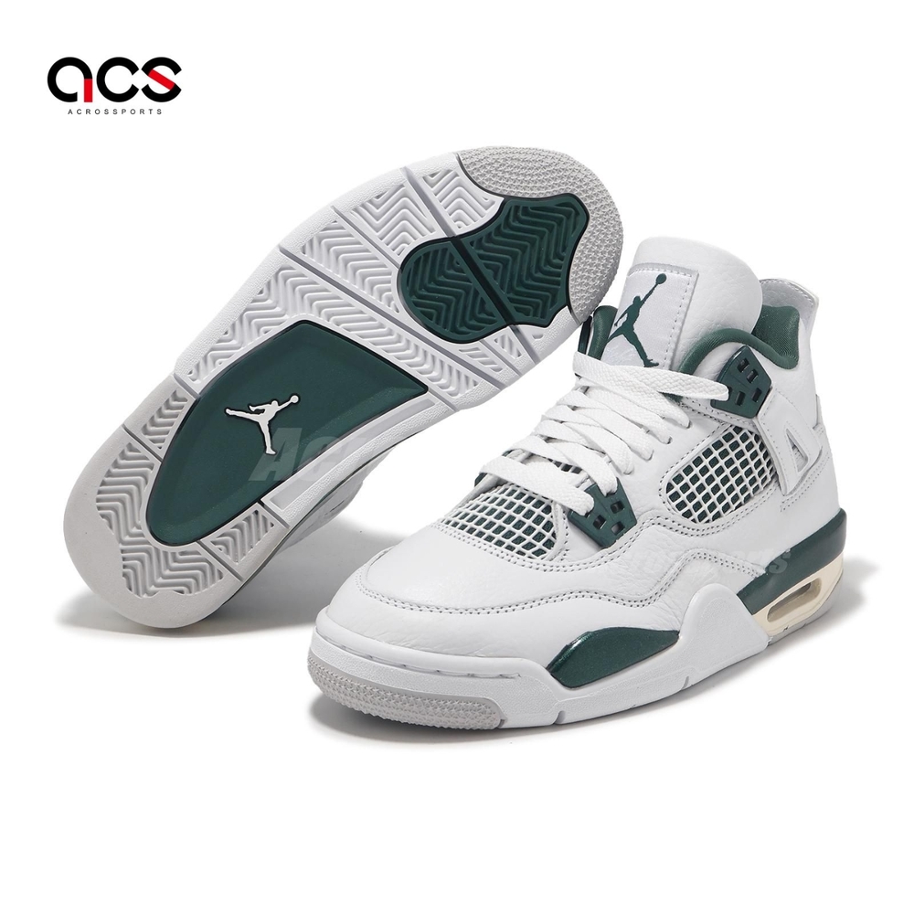 Nike 休閒鞋Air Jordan 4 Retro GS 大童女鞋白綠Oxidized Green FQ8213