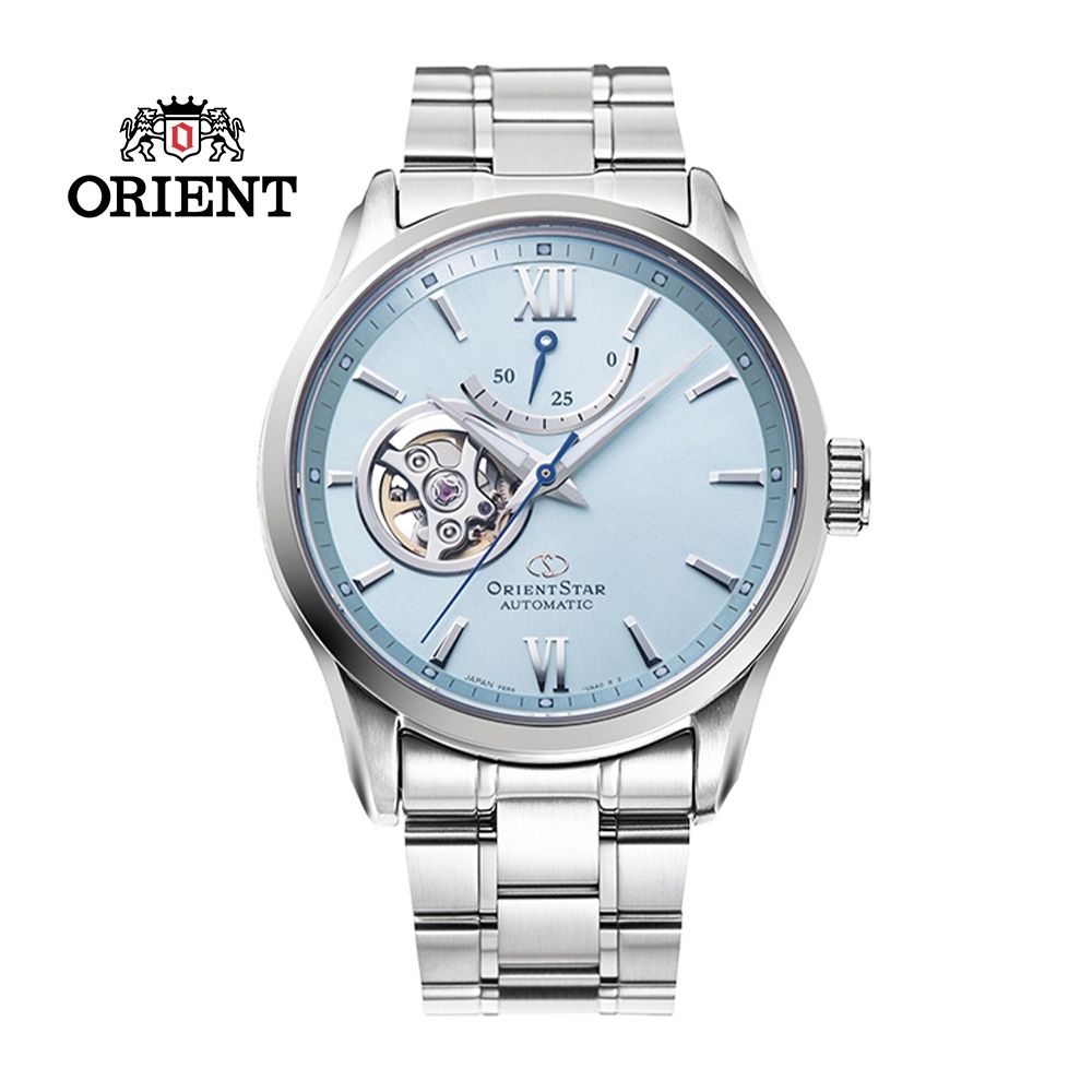 ORIENT STAR 東方之星 OPEN HEART系列 鏤空機械錶 全球限量款 RE-AT0019L 冰藍色-39.3mm