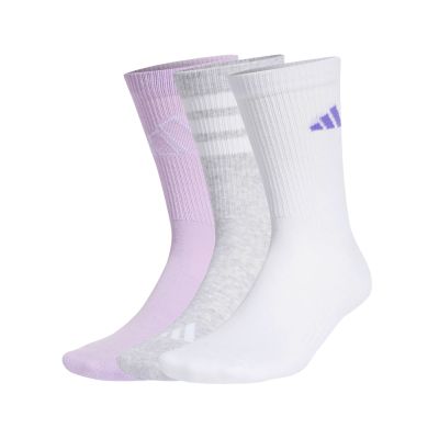 adidas 休閒襪 Logo Pack 3PP 紫 白 灰 條紋 襪子 中筒 長襪 愛迪達 3雙入 JD5829