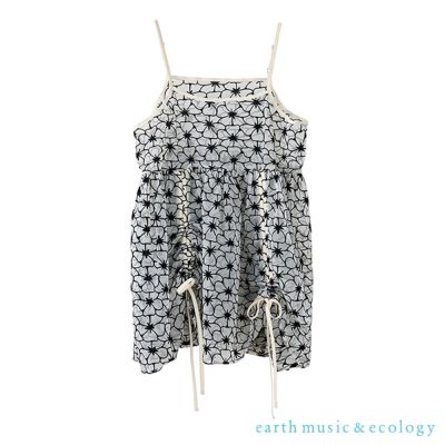 〈earth music〉薄紗植絨花卉細肩帶背心