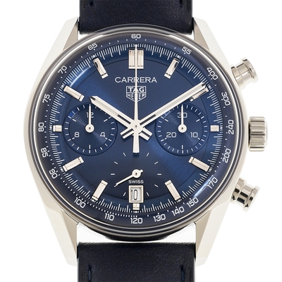 TAG HEUER 豪雅 CARRERA 系列自動上鍊計時藍麵皮帶款(CBS2212.FC6535)x39mm