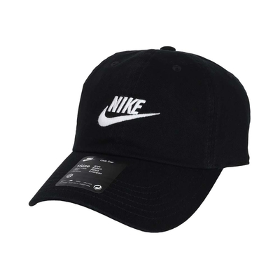 NIKE 運動帽-棒球帽 防曬 遮陽 帽子 FB5063-010 黑白