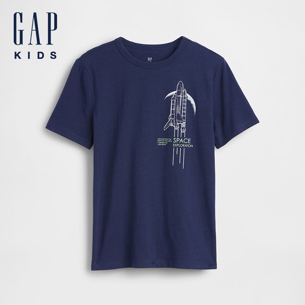 【GAP】兒童圖案T恤-軍藍色(906249) (軍藍色)
