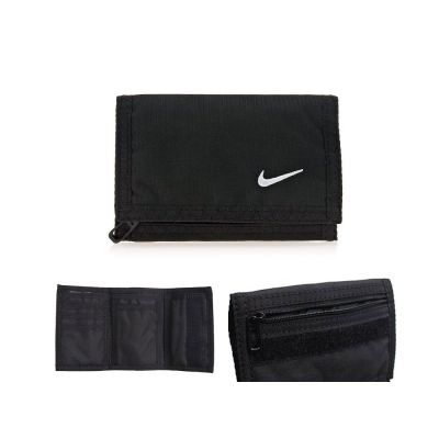 【Nike】小錢包 錢包 零錢包 卡夾 錢包運動 防水 防潑水 三摺 尼龍 魔鬼氈 AC2353-001