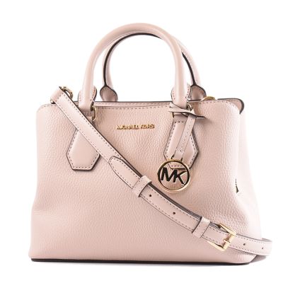 MICHAEL KORS 專櫃款 Camille 荔枝紋手提/斜背二用包-霧粉/小