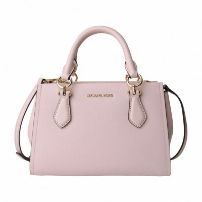 MICHAEL KORS 金字防刮PVC 皮革兩用包(嫩粉色)小款
