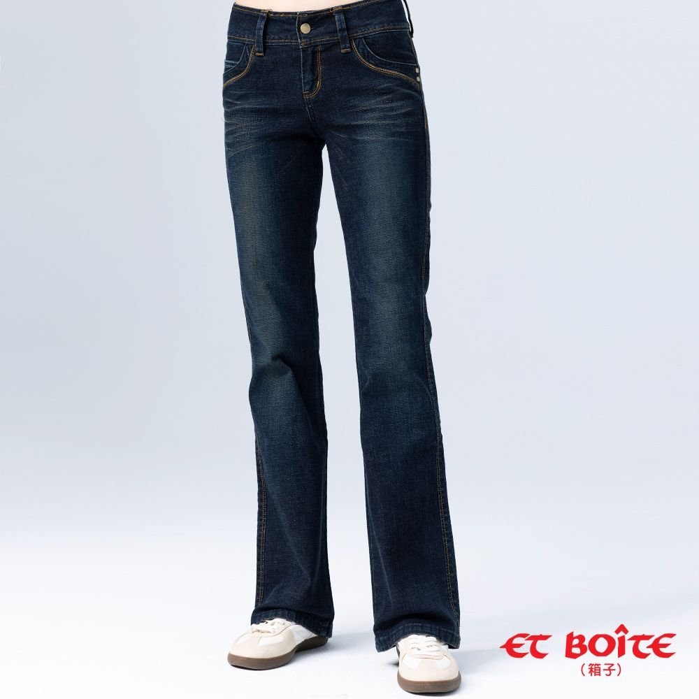 BLUE WAY ET BOiTE 箱子 – 巴洛克高腰袋蓋丹寧靴型褲