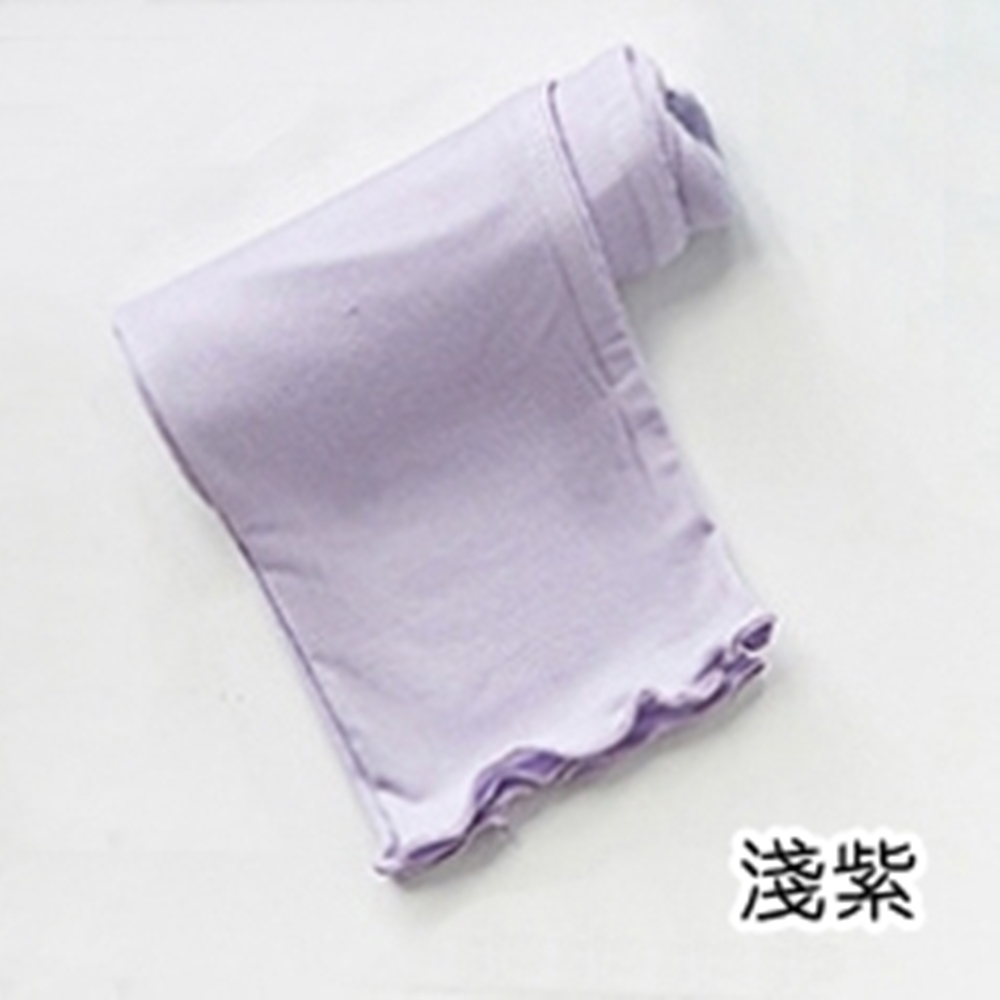 涼感莫代爾 素色木耳邊九分褲 長褲 九分褲 內搭褲 褲子 中童 女童 童裝 橘魔法 現貨【BB9358】 (淺紫)