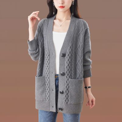 【LANNI 藍尼】現+預 通勤中長款保暖外套(女外套/針織外套/長版外套/休閒/百搭)