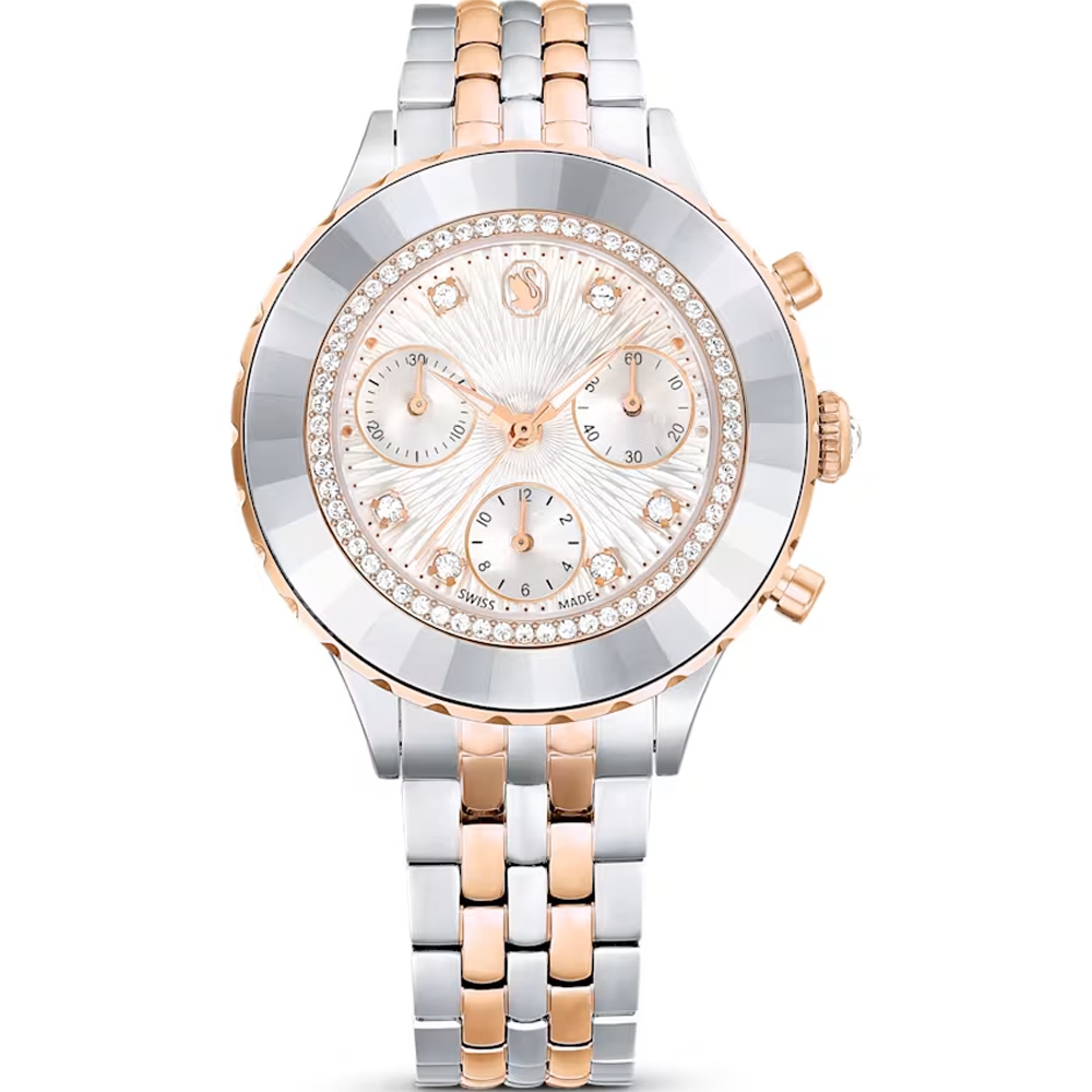 SWAROVSKI 施華洛世奇Octea Chrono手錶-銀色37mm 5672937