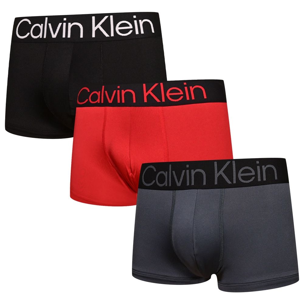 Calvin Klein Bold 男內褲 高彈力短版合身四角褲/CK內褲-黑、紅、灰 三入組