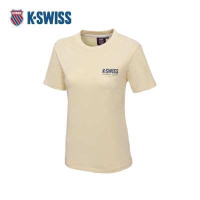 K-SWISS 短袖T恤 26SS TEE 19 W 短上衣 女短袖上衣 淺黃色 1913682-722
