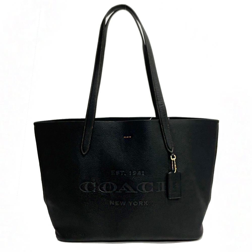 Coach 牛皮包 COACH 大LOGO軟牛皮肩背大托特包(黑) | COACH | Yahoo購物中心