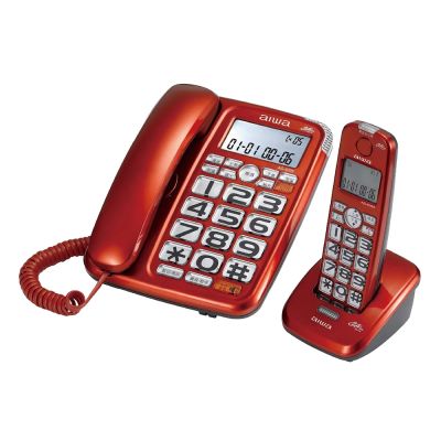 【AIWA】愛華助聽無線電話-紅色(會議電話 座機 固定電話/AG-8099)