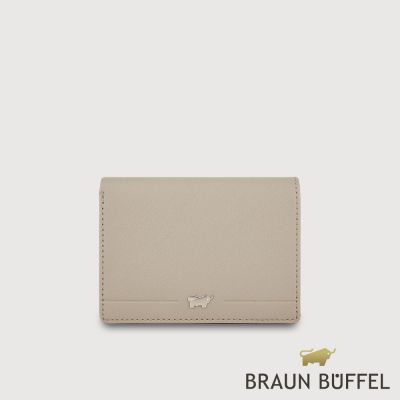 【BRAUN BUFFEL 德國小金牛】台灣總代理 格瑞克-F 5卡名片夾-杏色/BF586-131-HM