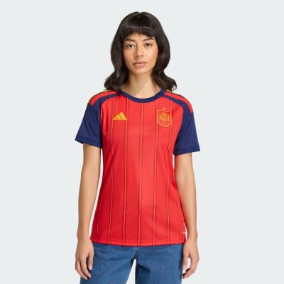 【adidas 愛迪達】 世界盃 西班牙 主場球迷版 短袖球衣  吸濕排汗 女 JZ5756