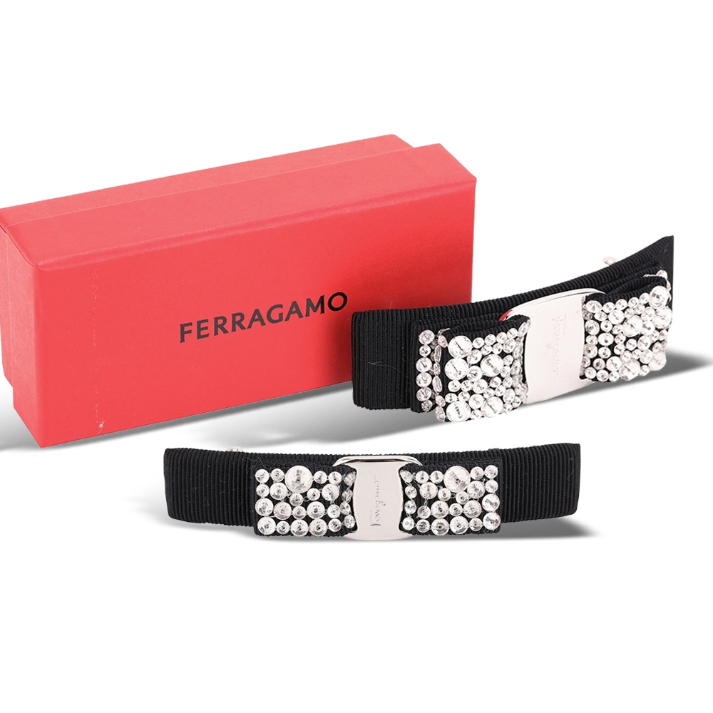 Salvatore Ferragamo VARA 經典蝴蝶結髮夾(鑽飾)-2款可選