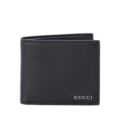 GUCCI 古馳 Logo Bi-Fold 皮革 卡夾 皮夾 短夾 黑色 771148