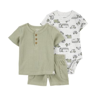 【Carter’s官方授權】嬰童暖暖橄欖綠3件組套裝 (6M-24M,61cm~86cm)
