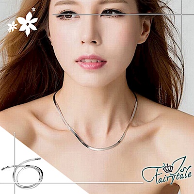 iSFairytale伊飾童話 明月彎彎 扁蛇骨簡約男女項鍊