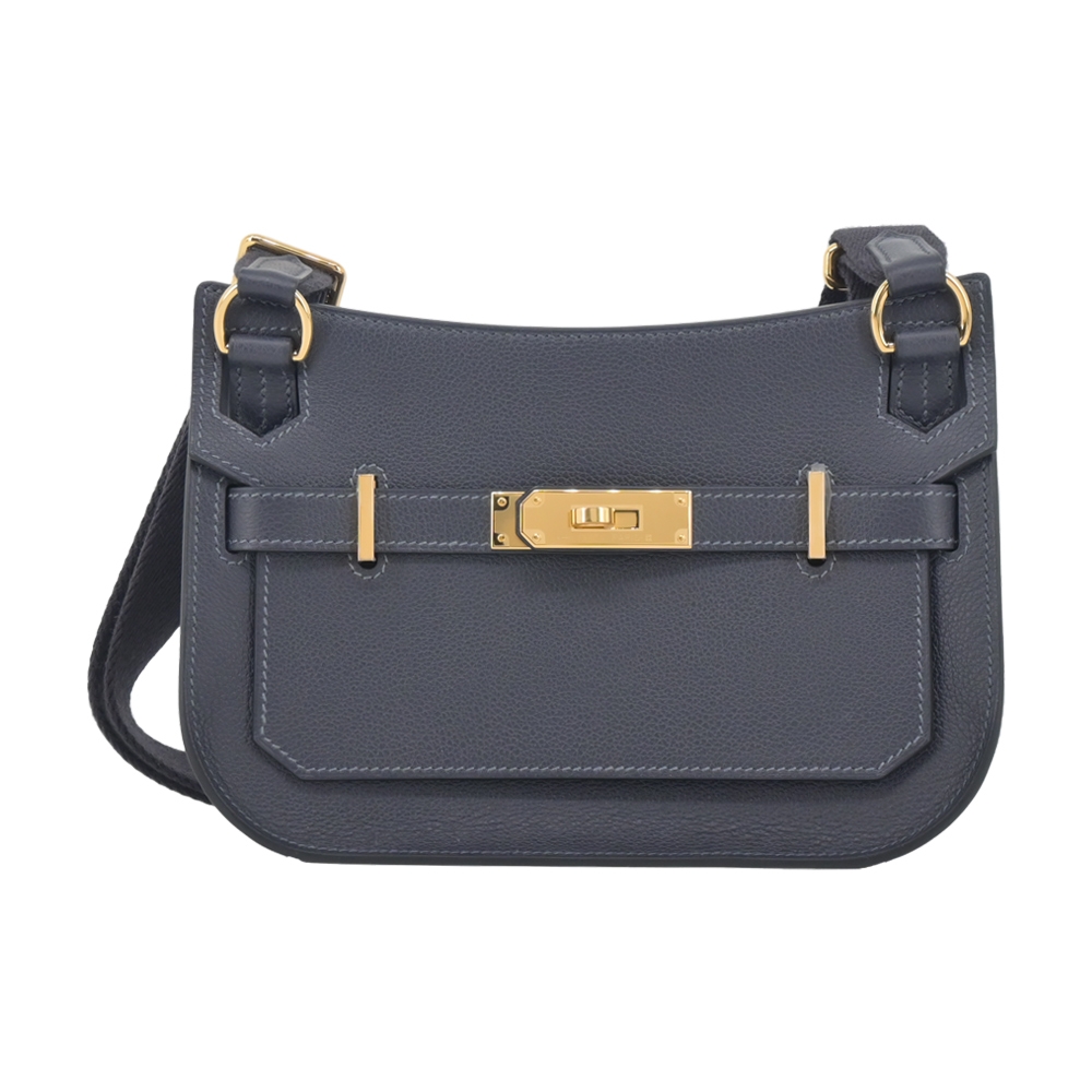 Hermes 愛馬仕 Jypsiere mini Evercolor W刻 斜背包(2Z 午夜藍/金釦)