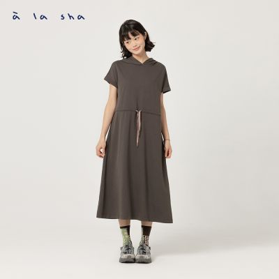 a la sha 小蘋果連帽miao繡花洋裝