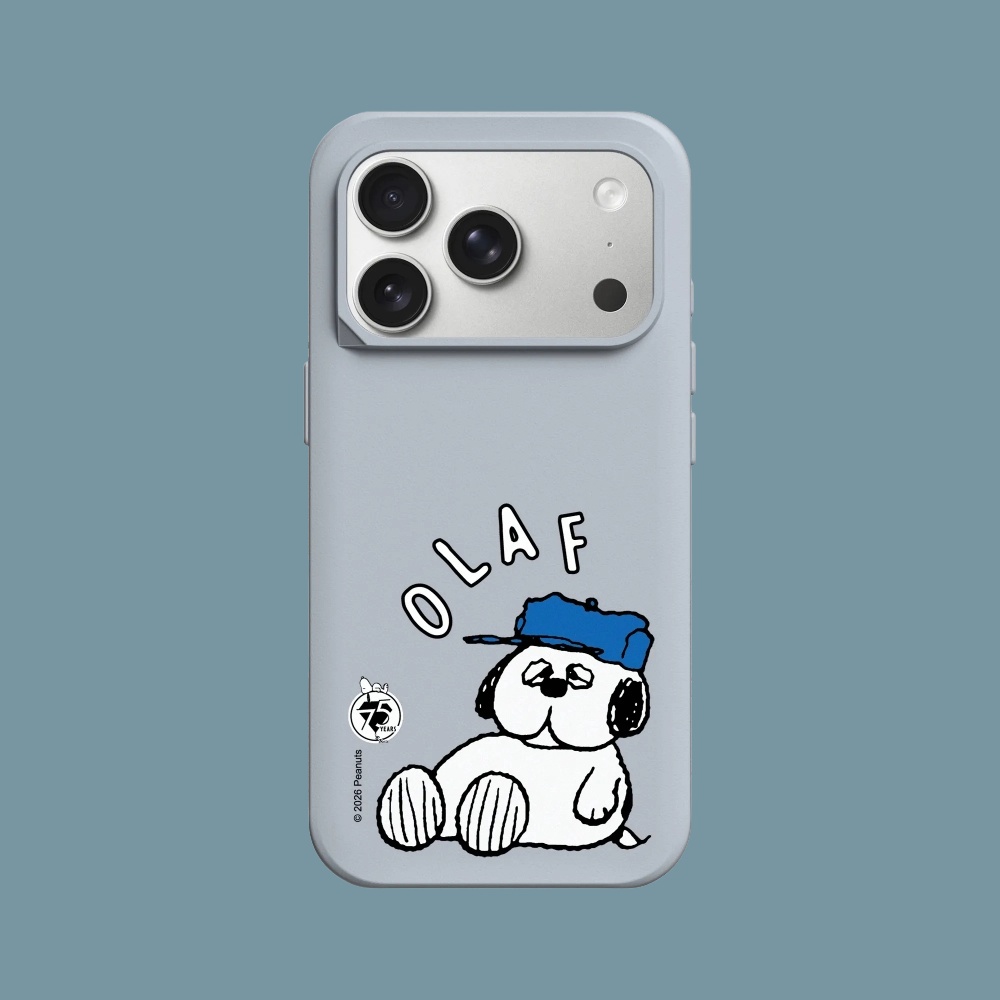 犀牛盾 iPhone 15/16/17/18系列 SolidX MagSafe兼容 強化吸震緩衝防摔磁吸手機殼/Snoopy史努比-75週年-歐拉夫休息中 (循環灰)