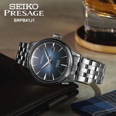 SEIKO精工 廣告款Presage Cocktail Time調酒師藍放射面40.5㎜ SK004(SRPB41J1/4R35-01T0A)