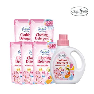 Baan 貝恩 嬰兒抗菌洗衣精組合 1000ml+800mlx5