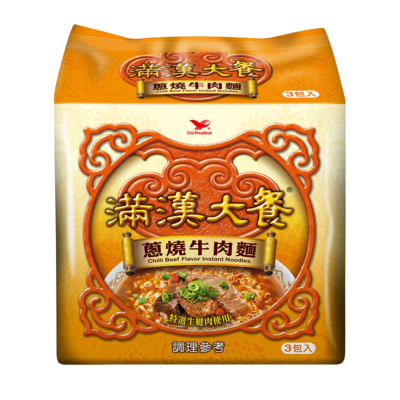 [品牌日組合]滿漢大餐系列風味泡麵(3入/袋，口味任選共3組)