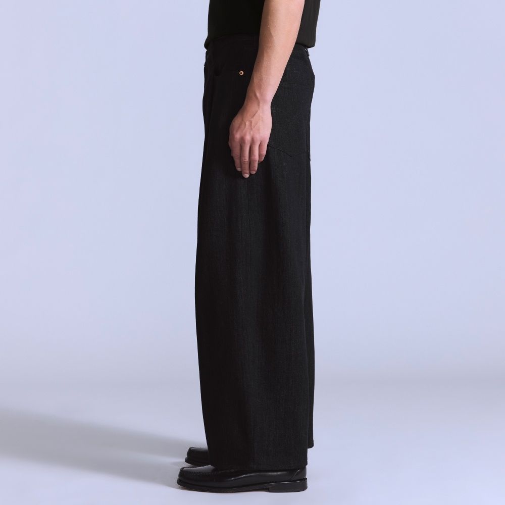 Levi's BLUETAB Wide Pleat Crop 中腰前打折寬鬆牛仔褲/ MOJ日本面料