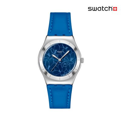 Swatch BLUE PETAL PROMISE 金屬手錶/女錶/瑞士製造 YLS235 (33mm)