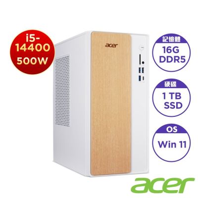 Acer 宏碁TC102 十四代10核心桌上型電腦_白(i5-14400/16G/1T/Win11H)