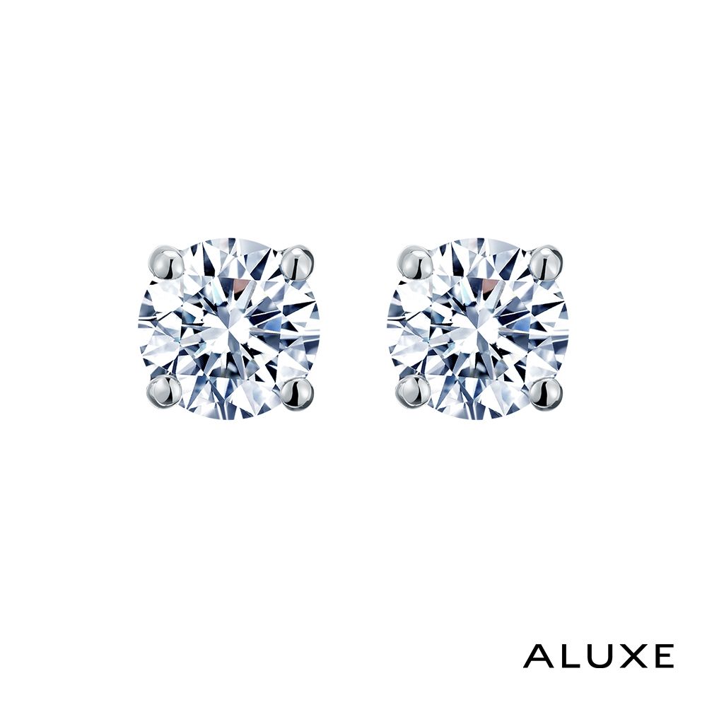 ALUXE 亞立詩 0.50克拉 FVS2 18K金 鑽石耳環 經典四爪鑲 ES8003