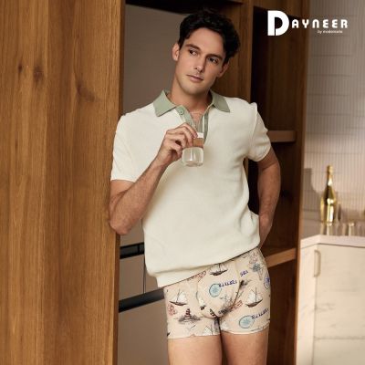 DAYNEER 印花貼身四角男內褲 M-XXL(風帆棕)